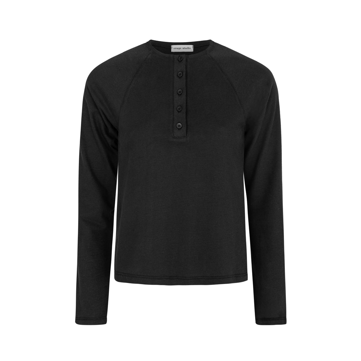 Raglan Longsleeve buttons black