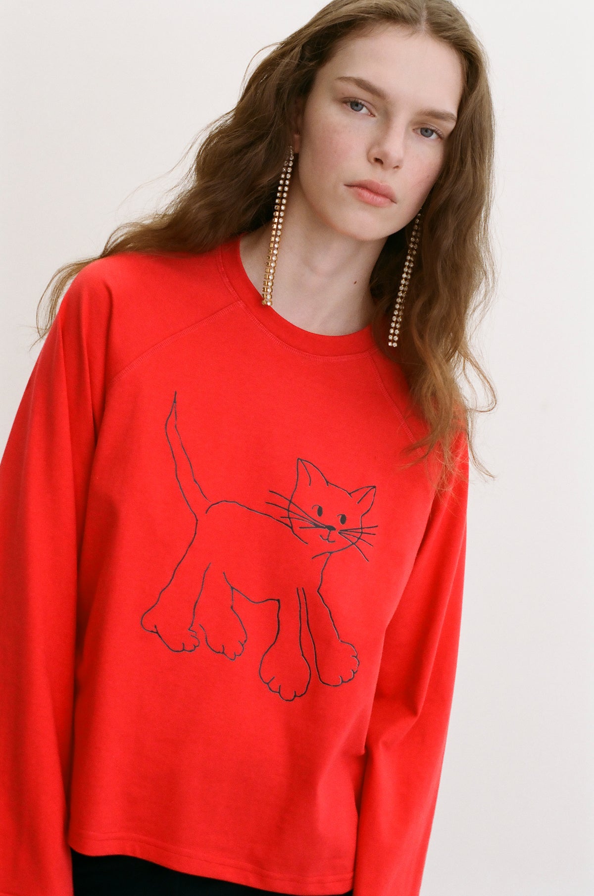 Longsleeve Cat Person red