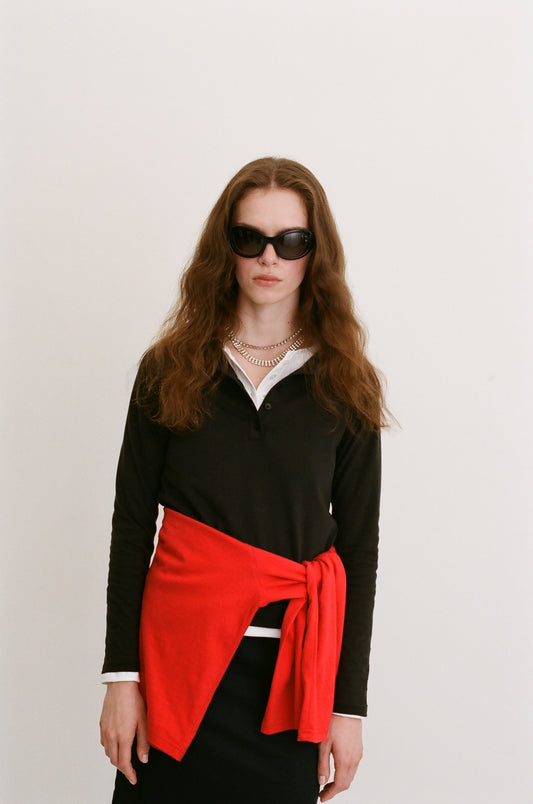 Raglan Longsleeve buttons black