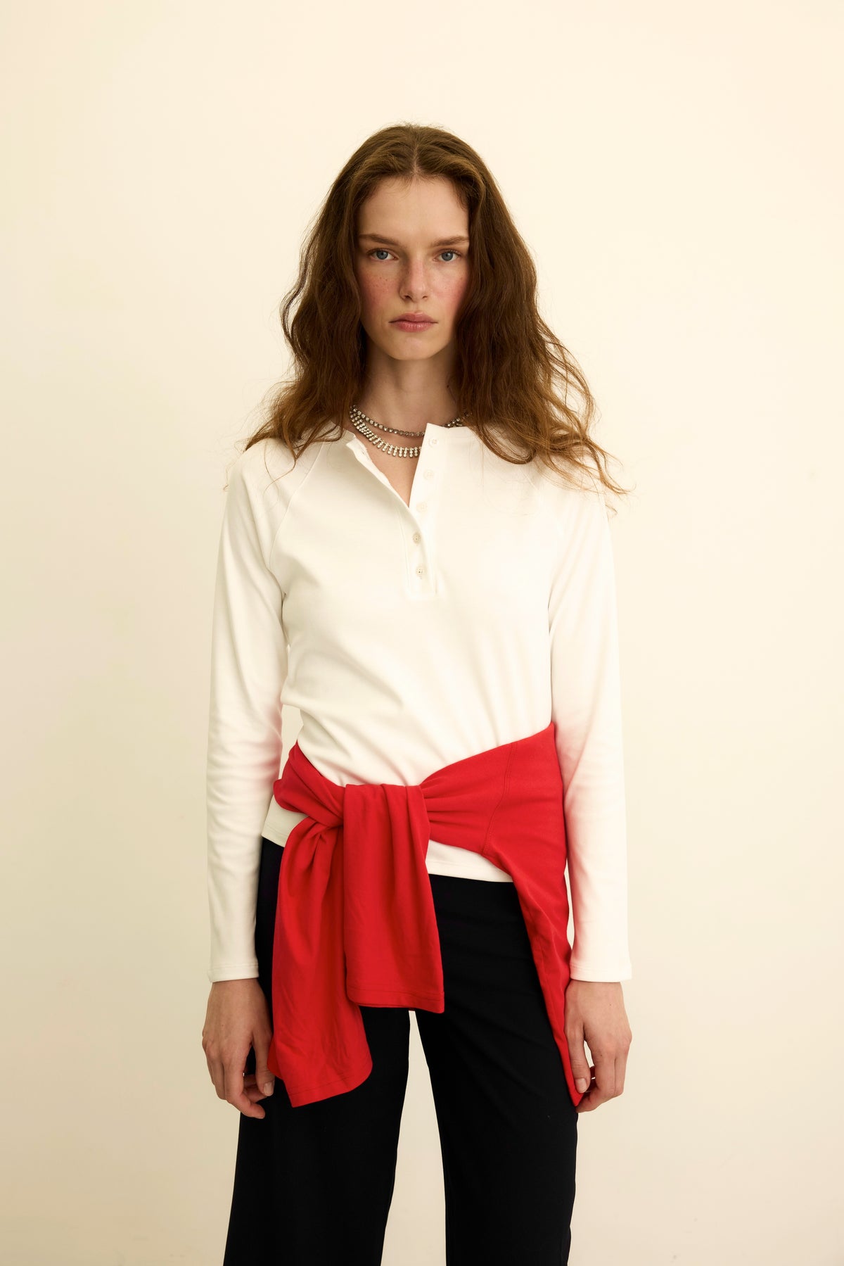 Raglan Longsleeve buttons white