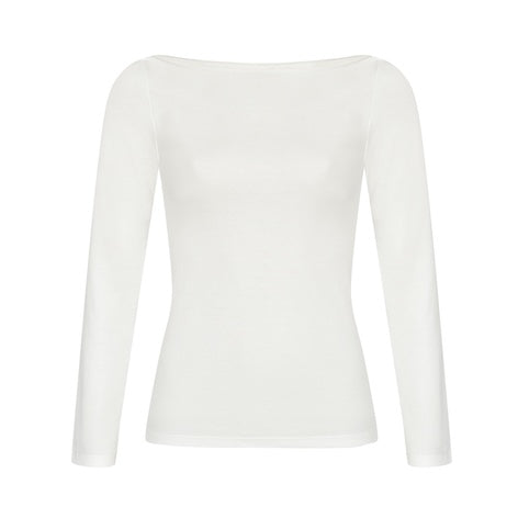 Boat Neck Longsleeve white