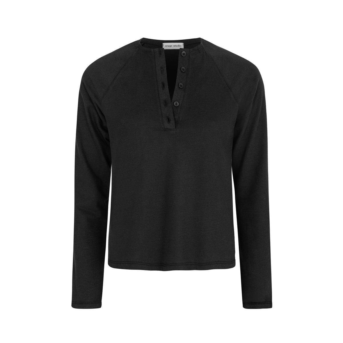 Raglan Longsleeve buttons black