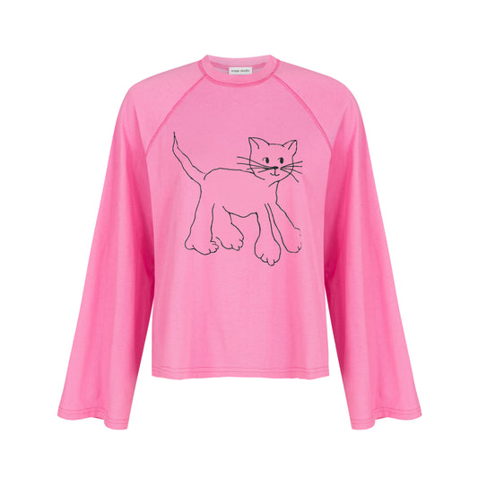 Longsleeve Cat Person pink