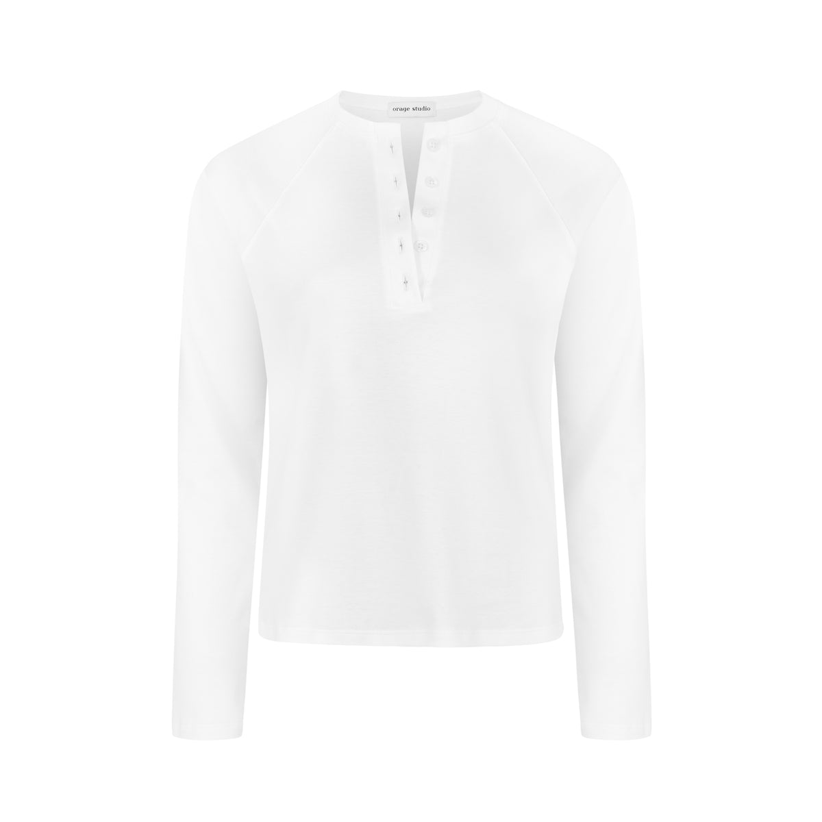Raglan Longsleeve buttons white