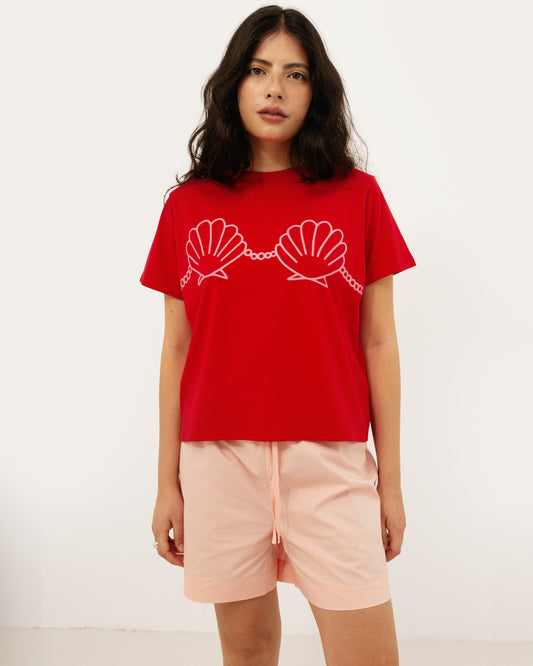 Mini Tshirt Seashell Red