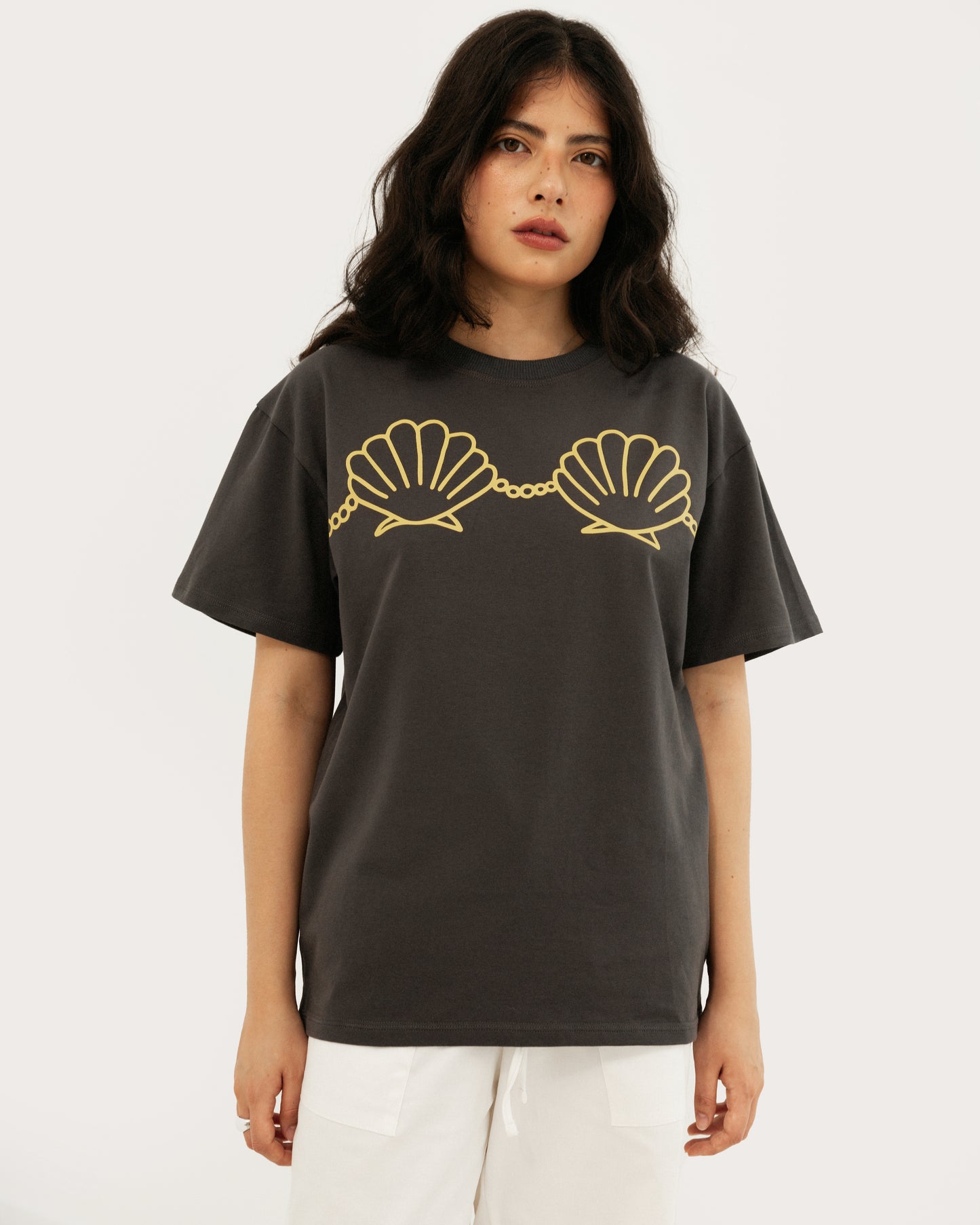 PREORDER Oversize Tshirt Seashell Antracite