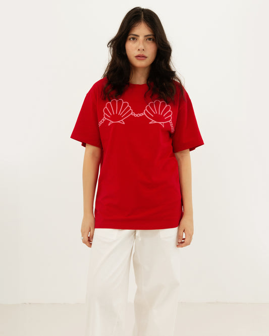 Oversize Tshirt Seashell Red