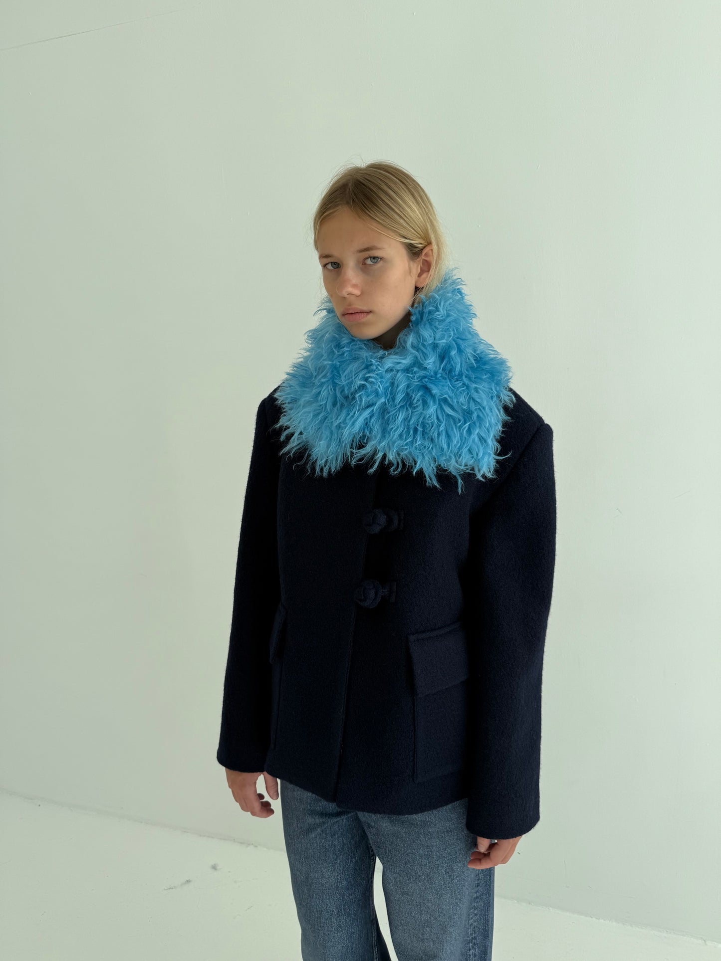 Szaliczek z Moheru Turquoise