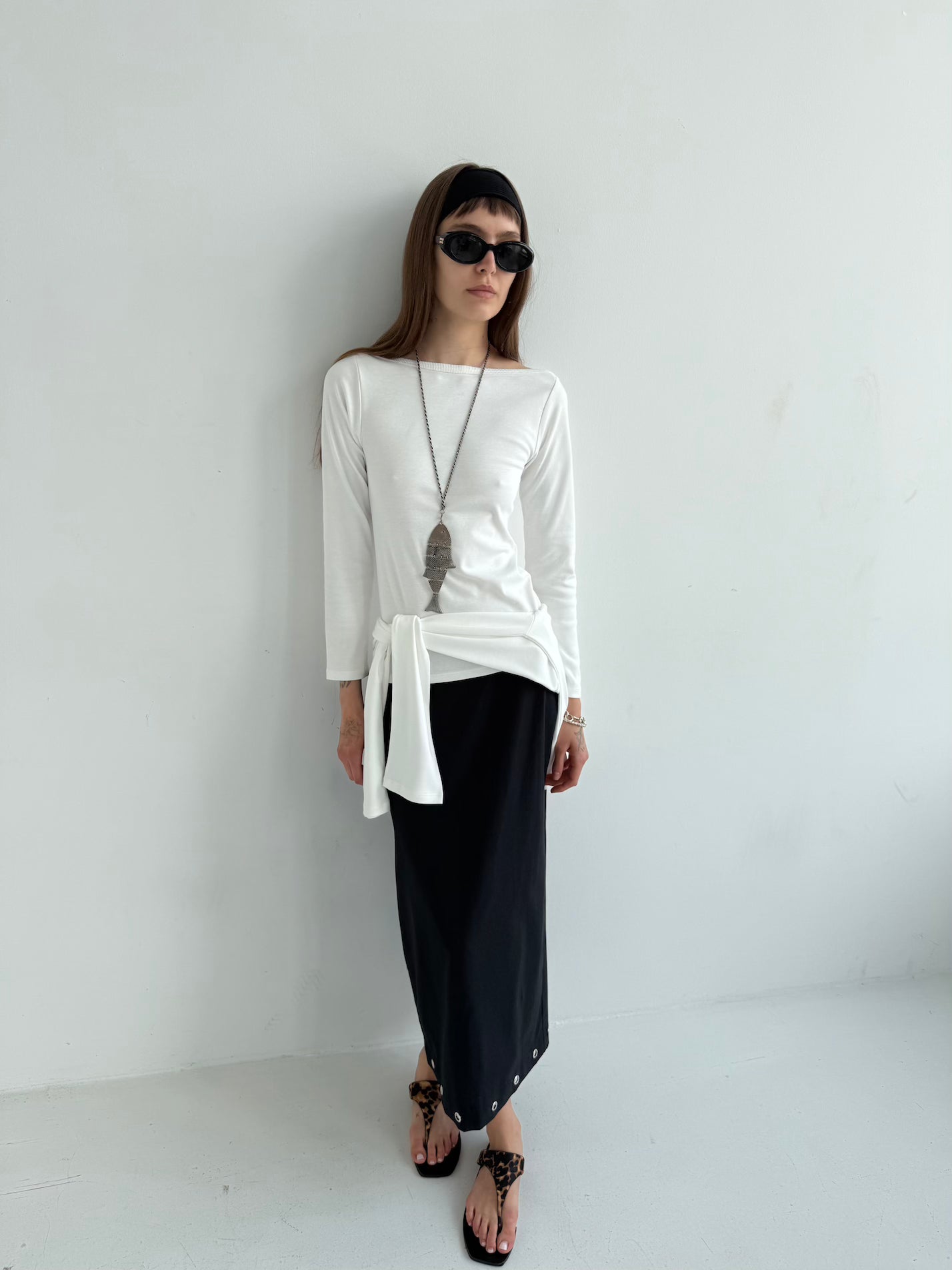 Boat Neck Longsleeve white