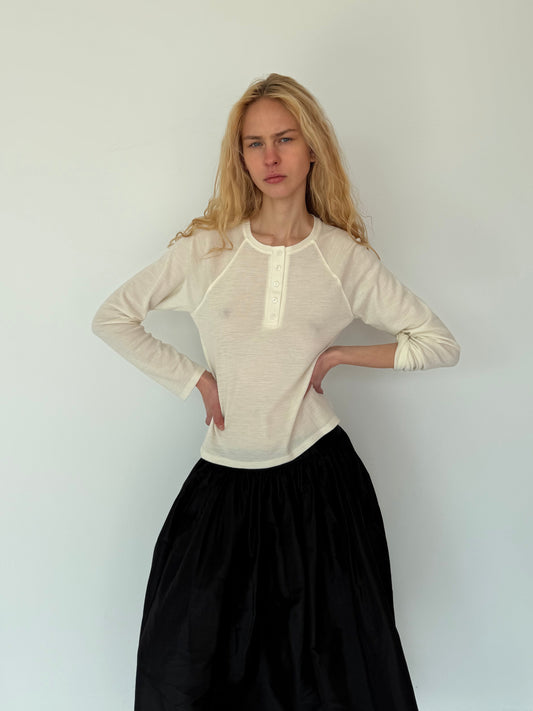 Raglan Longsleeve buttons cream