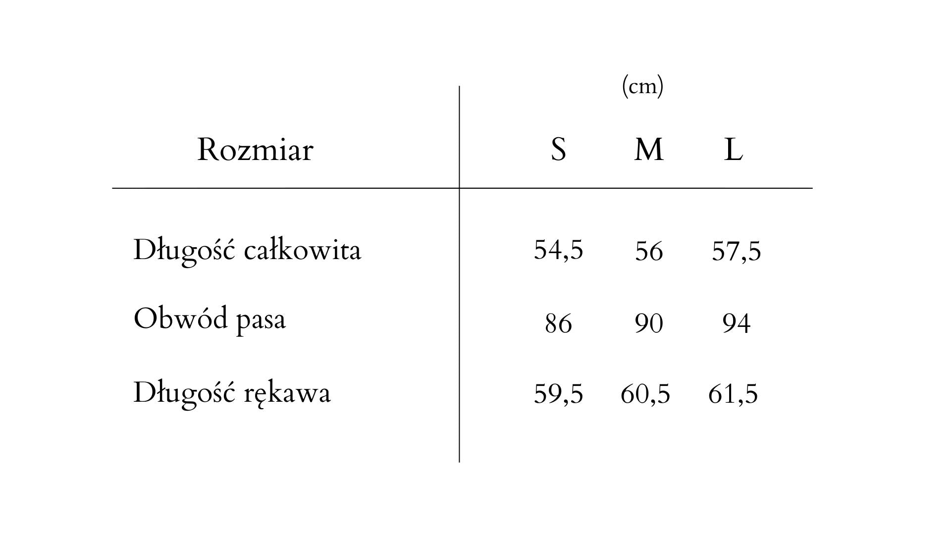 tabela rozmiarow