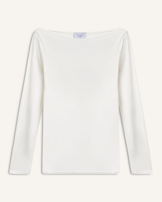 Boat Neck Longsleeve White