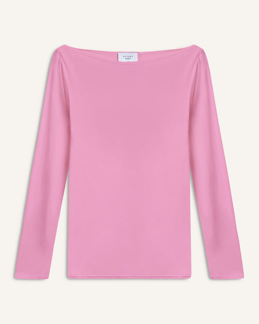 Boat Neck Longsleeve Pink
