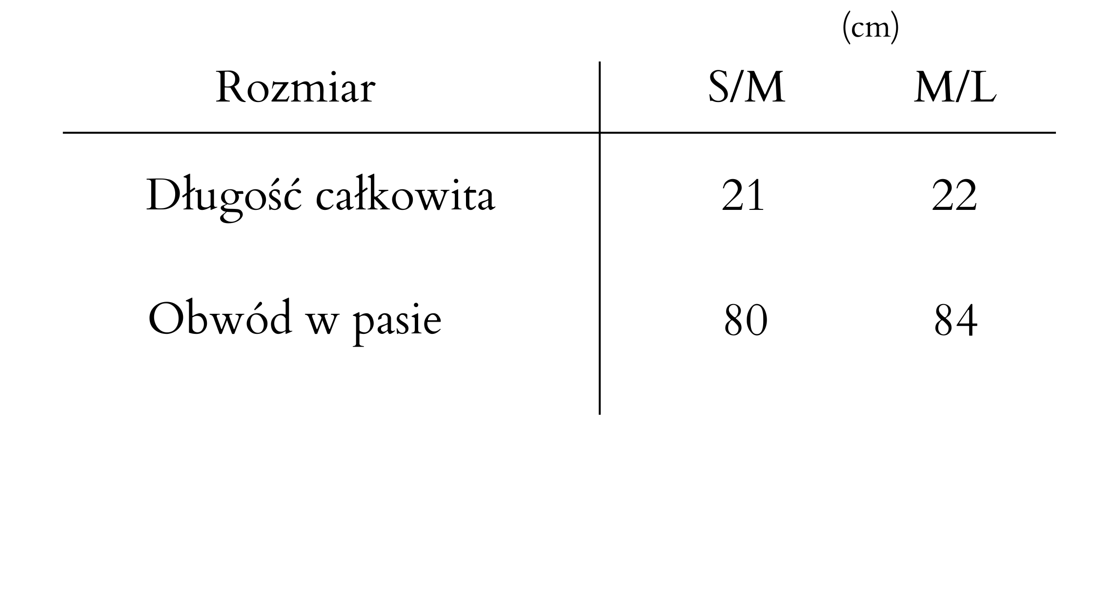 tabela rozmiarow