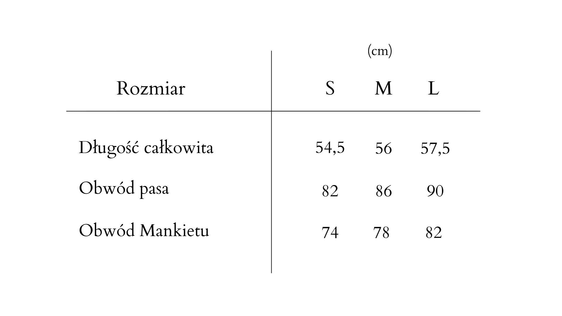 tabela rozmiarow
